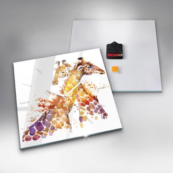 Reloj cuadrado Jirafa acuarela