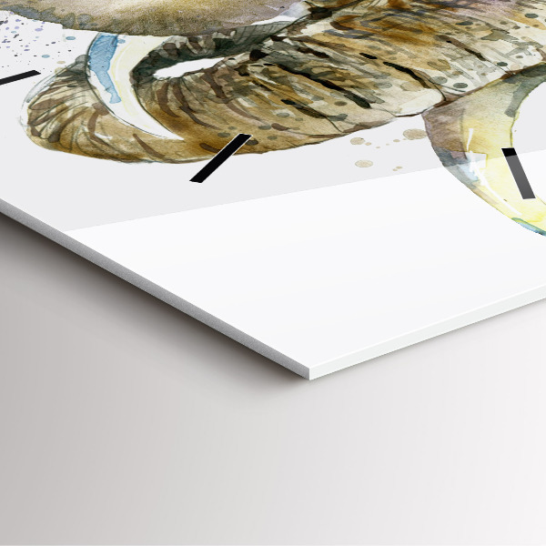 Reloj de pared cuadrado Animales pintados Elefante