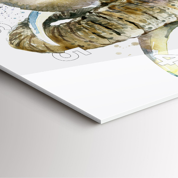 Reloj de pared cuadrado Animales pintados Elefante