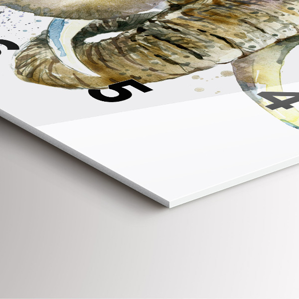 Reloj de pared cuadrado Animales pintados Elefante