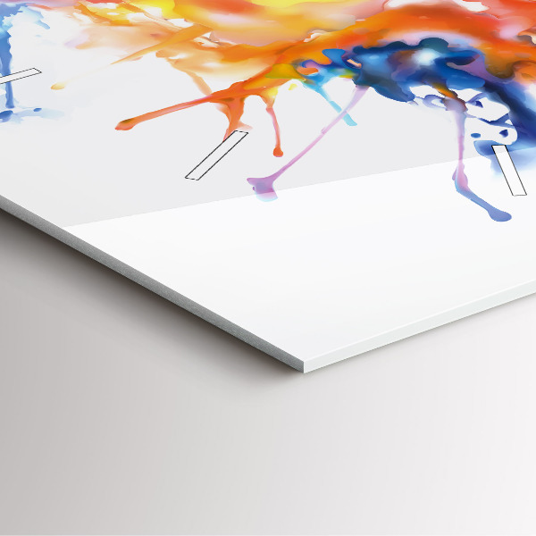 Reloj de pared cuadrado León - acuarela