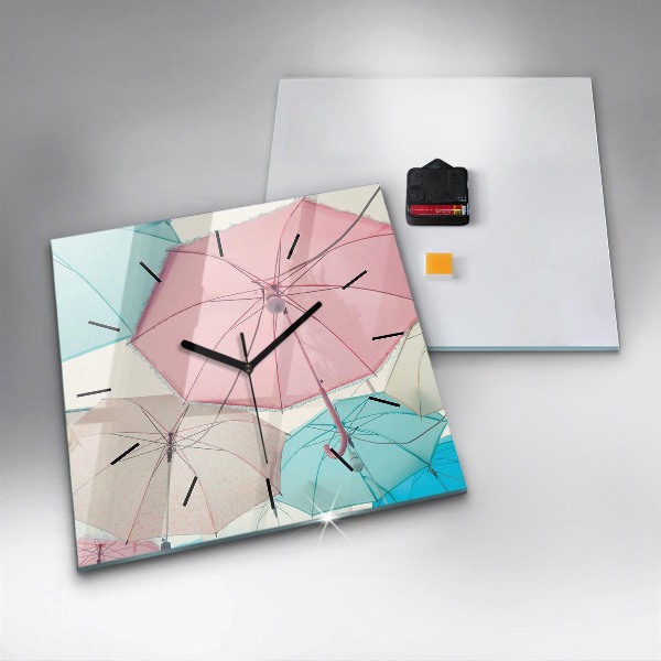 Reloj cuadrado Paraguas en pastel