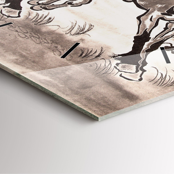 Reloj de pared cuadrado Caballos al galope