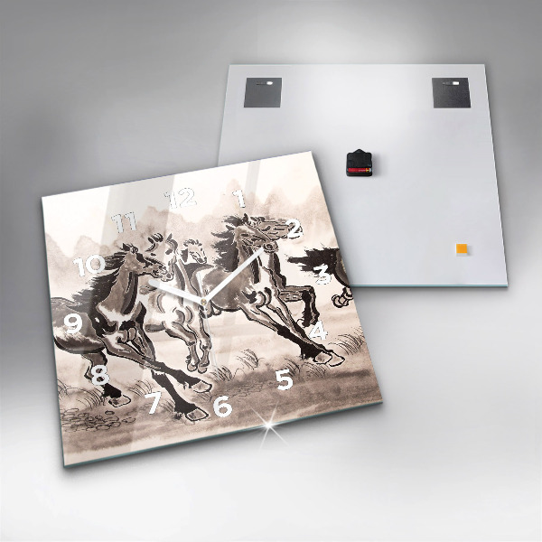 Reloj de pared cuadrado Caballos al galope