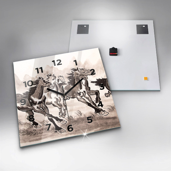 Reloj de pared cuadrado Caballos al galope