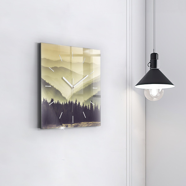 Reloj cuadrado Laderas neblinosas