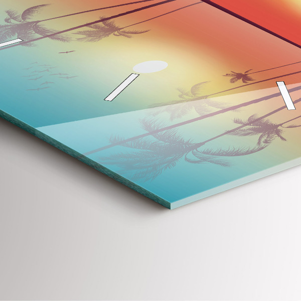 Reloj cuadrado Palmeras tropicales