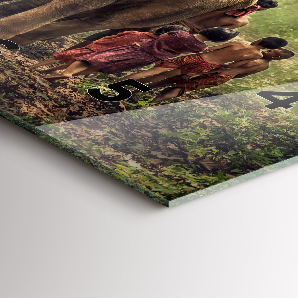 Reloj cuadrado Niños guiando a un elefante