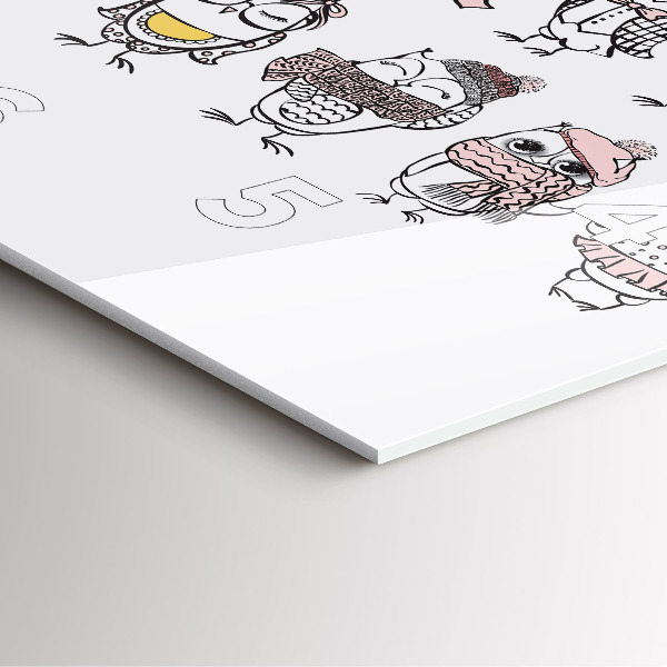 Reloj cuadrado Póster vintage con búhos