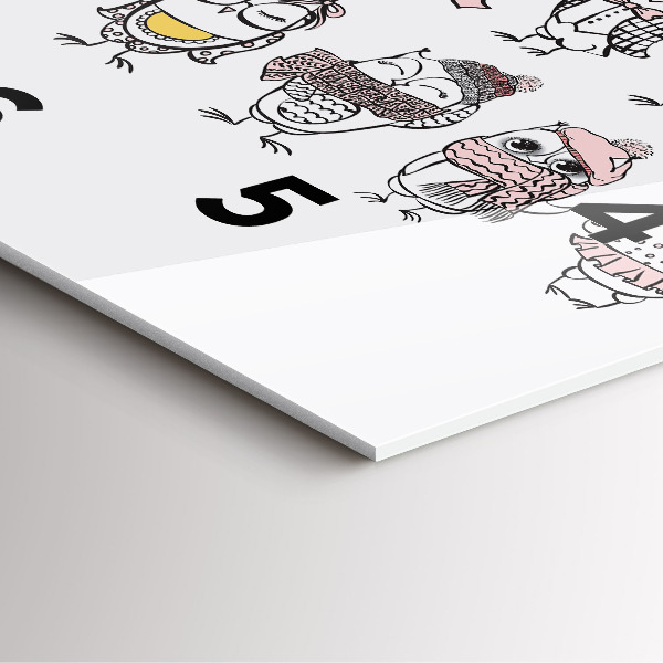 Reloj cuadrado Póster vintage con búhos