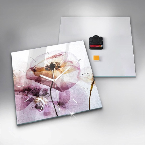 Reloj de pared cuadrado Amapolas secas Flores