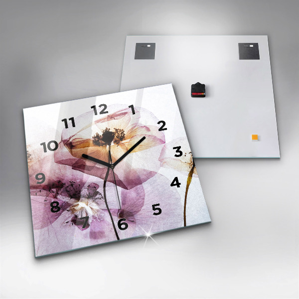 Reloj de pared cuadrado Amapolas secas Flores