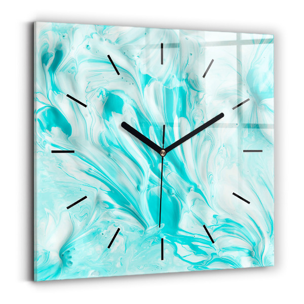 Reloj de pared cuadrado Abstracción azul