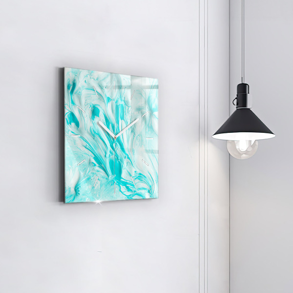 Reloj de pared cuadrado Abstracción azul