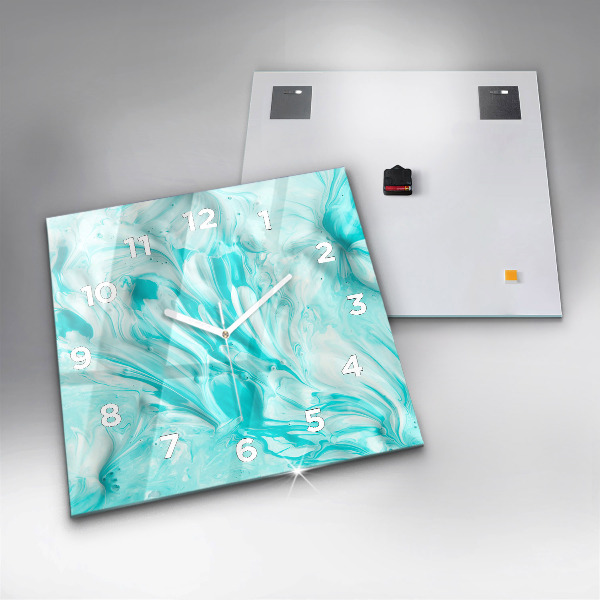 Reloj de pared cuadrado Abstracción azul