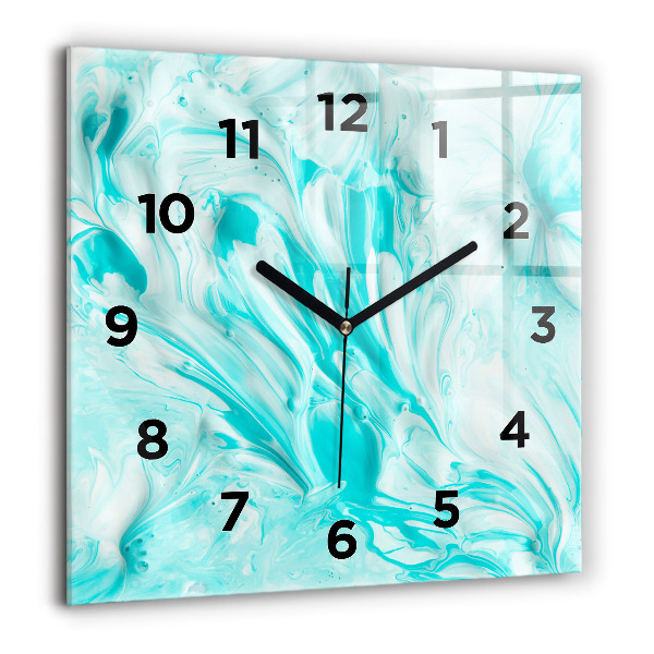 Reloj de pared cuadrado Abstracción azul