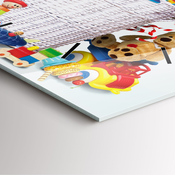 Reloj de pared cuadrado Cesta de mimbre con juguetes