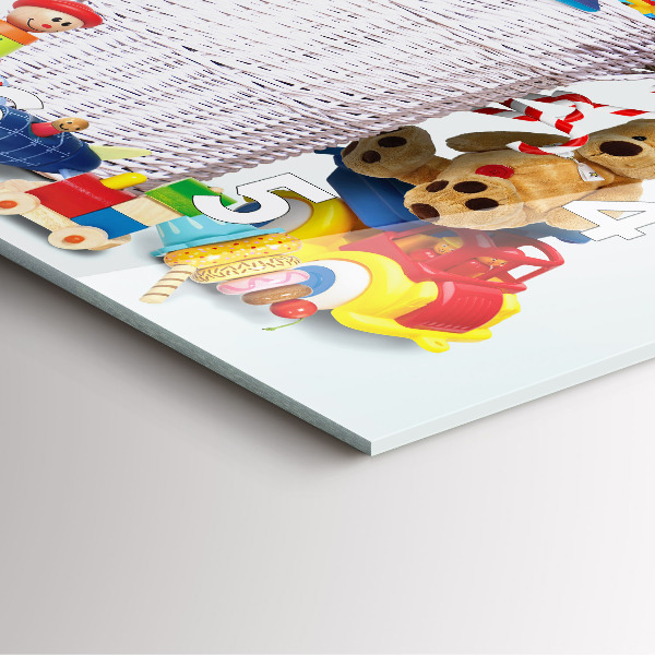 Reloj de pared cuadrado Cesta de mimbre con juguetes