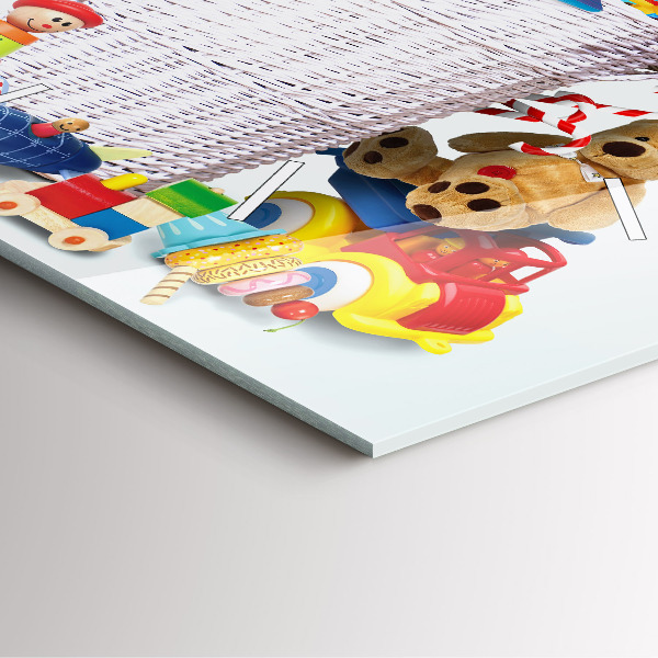 Reloj de pared cuadrado Cesta de mimbre con juguetes