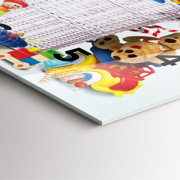 Reloj de pared cuadrado Cesta de mimbre con juguetes