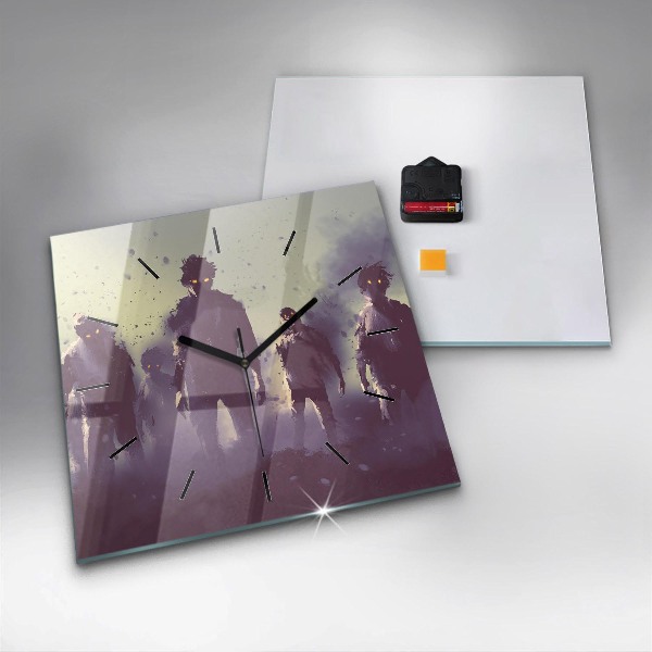 Reloj de pared cuadrado Zombie de noche - halloween