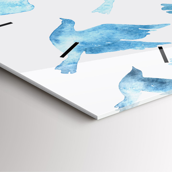 Reloj de pared cuadrado Pájaros azules volando