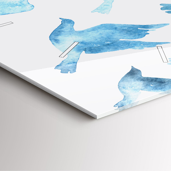 Reloj de pared cuadrado Pájaros azules volando