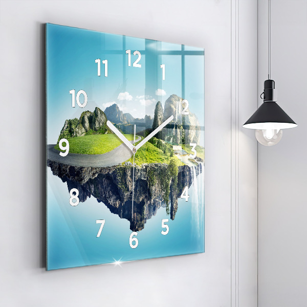 Reloj de pared cuadrado Isla voladora
