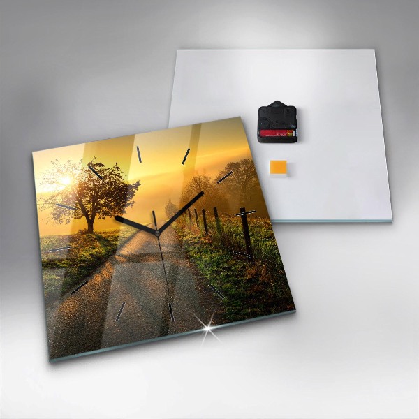 Reloj de pared cuadrado Niebla al amanecer