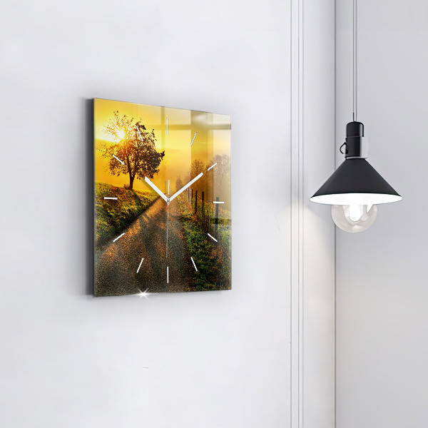 Reloj de pared cuadrado Niebla al amanecer