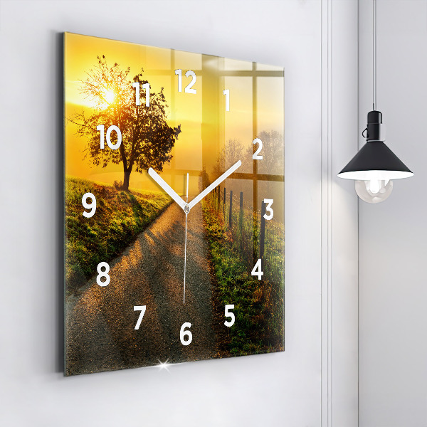 Reloj de pared cuadrado Niebla al amanecer