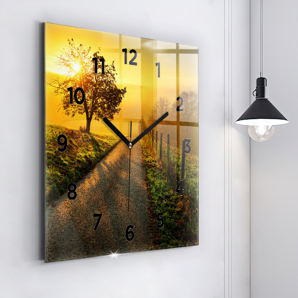 Reloj de pared cuadrado Niebla al amanecer