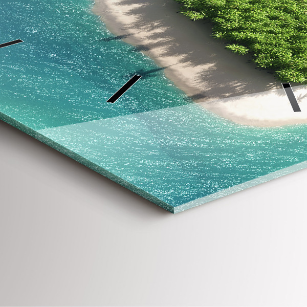 Reloj de pared cuadrado Isla corazón