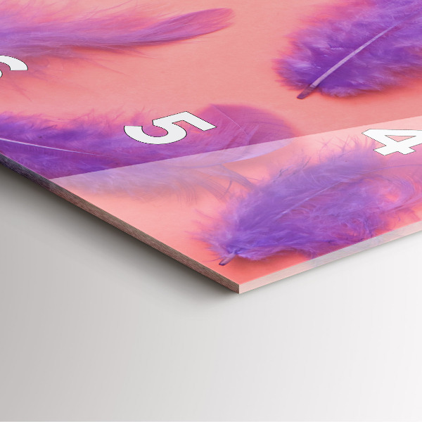 Reloj de pared cuadrado Plumas de colores