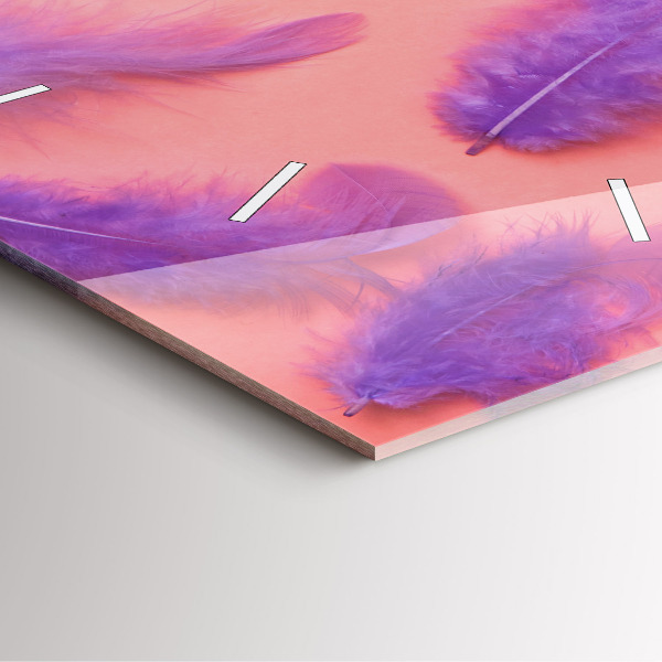 Reloj de pared cuadrado Plumas de colores