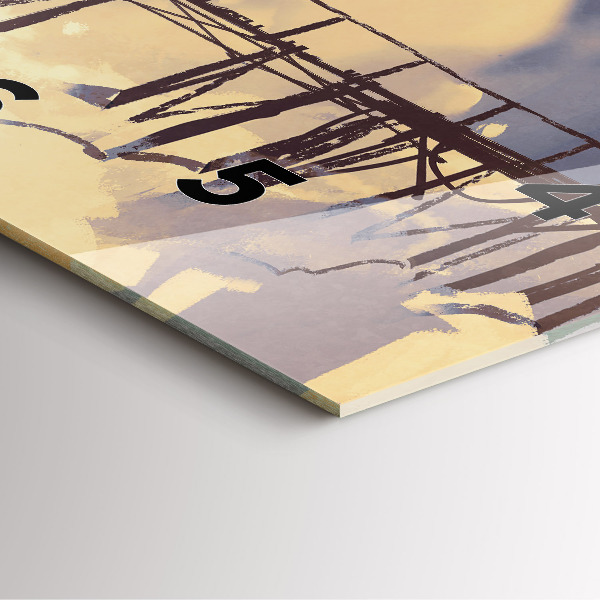 Reloj cuadrado Hombre en un viejo puente