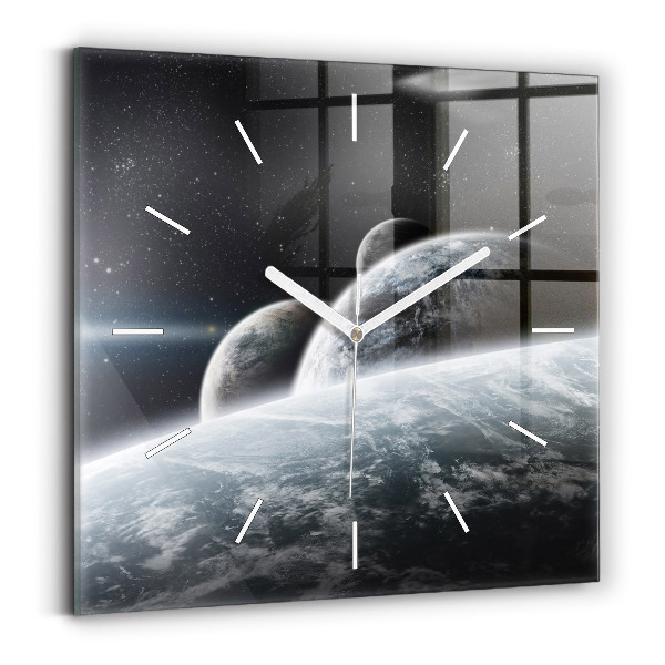 Reloj de pared cuadrado Cosmos Planetas