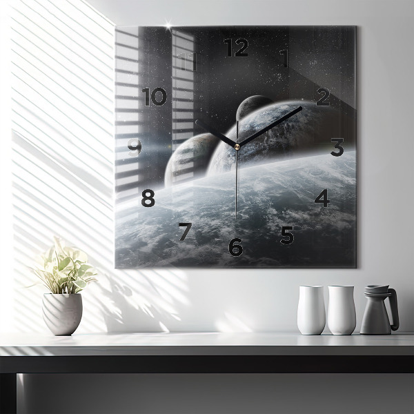 Reloj de pared cuadrado Cosmos Planetas