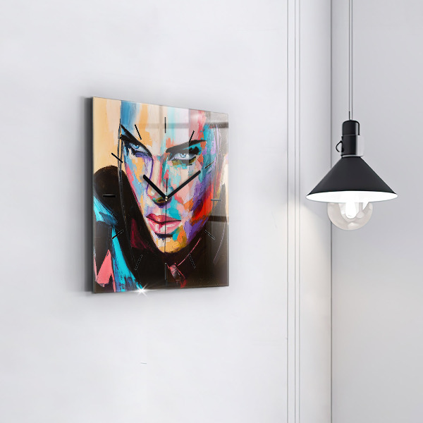 Reloj cuadrado Retrato de mujer