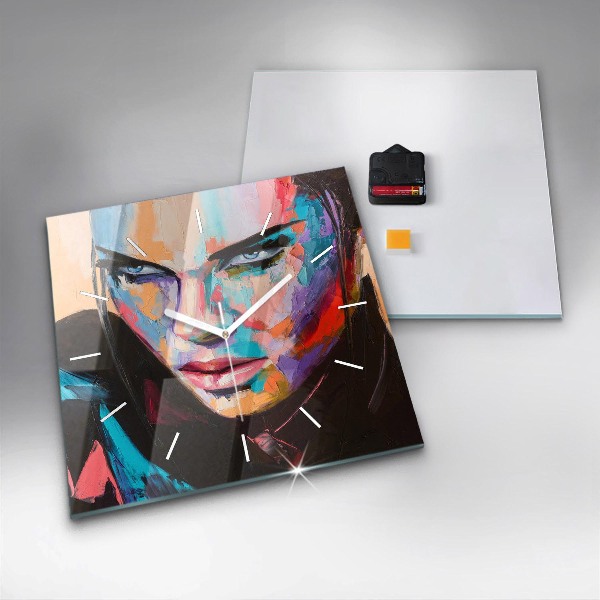 Reloj cuadrado Retrato de mujer