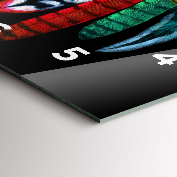 Reloj cuadrado Plumas de pájaro en colores