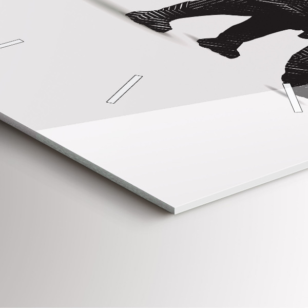 Reloj de pared cuadrado Rinoceronte line art