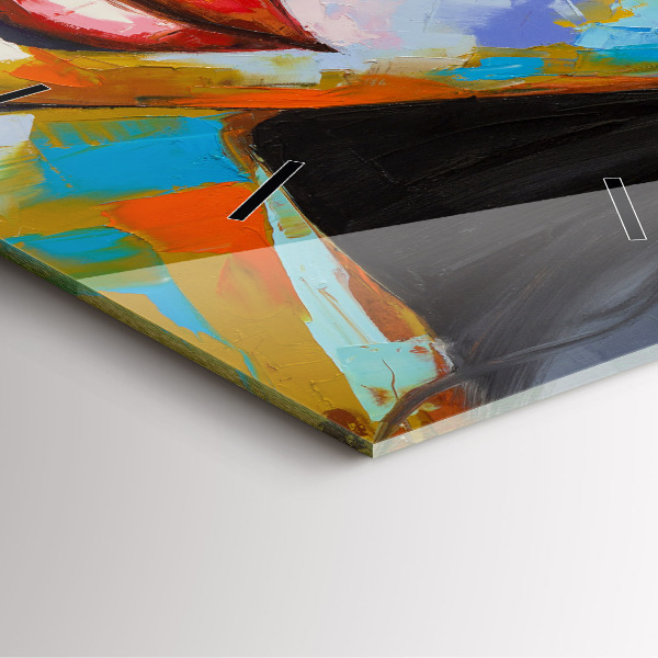 Reloj de pared cuadrado Cara de mujer coloreada