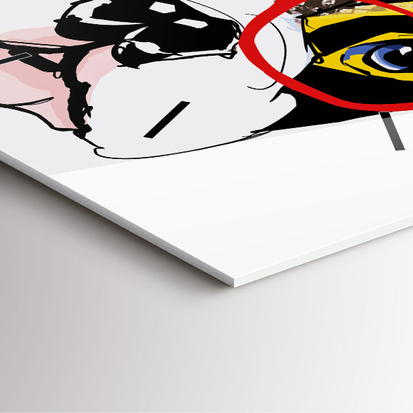 Reloj de pared cuadrado Bulldog francés con gafas