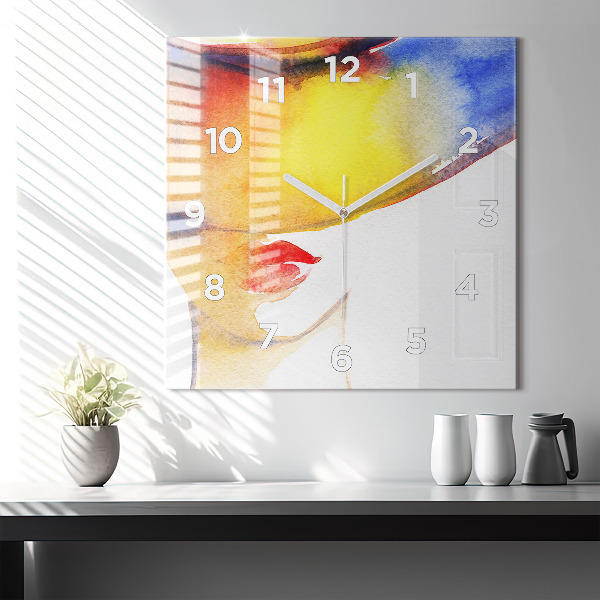 Reloj cuadrado Mujer con sombrero