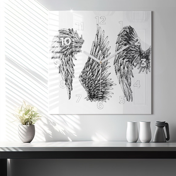 Reloj de pared cuadrado Alas de ángel