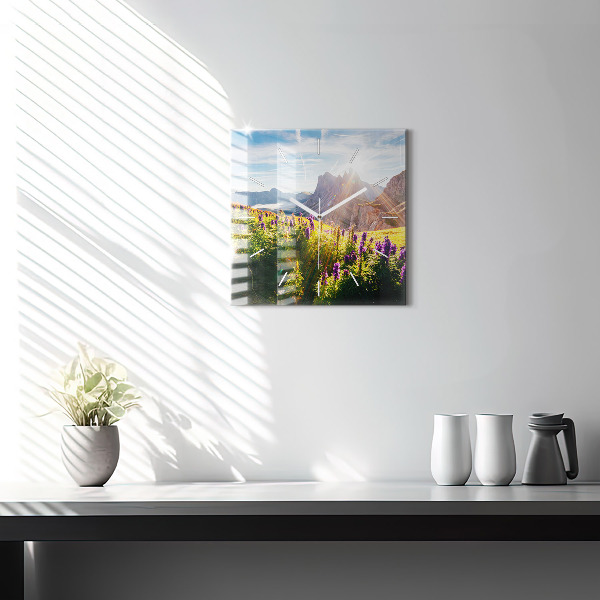 Reloj cuadrado Pradera de lavanda