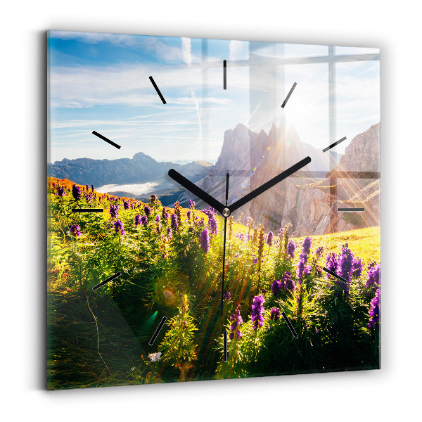 Reloj cuadrado Pradera de lavanda