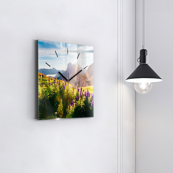 Reloj cuadrado Pradera de lavanda