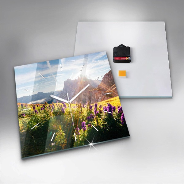 Reloj cuadrado Pradera de lavanda